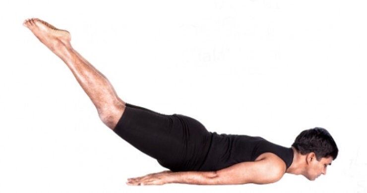 locust pose leg lift