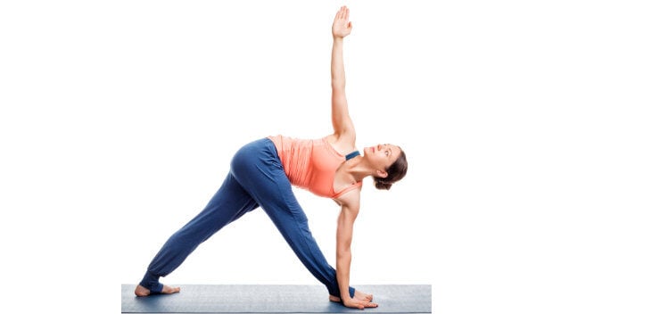 revolving triangle pose