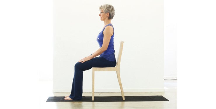 seated mountain pose in yoga