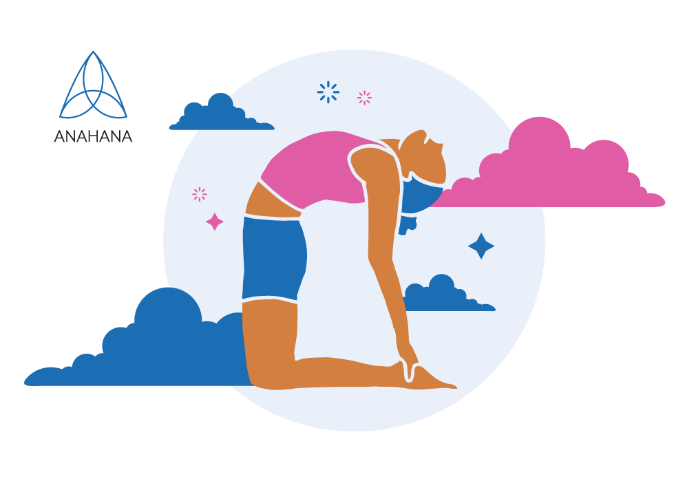 woman standing in yoga camel pose