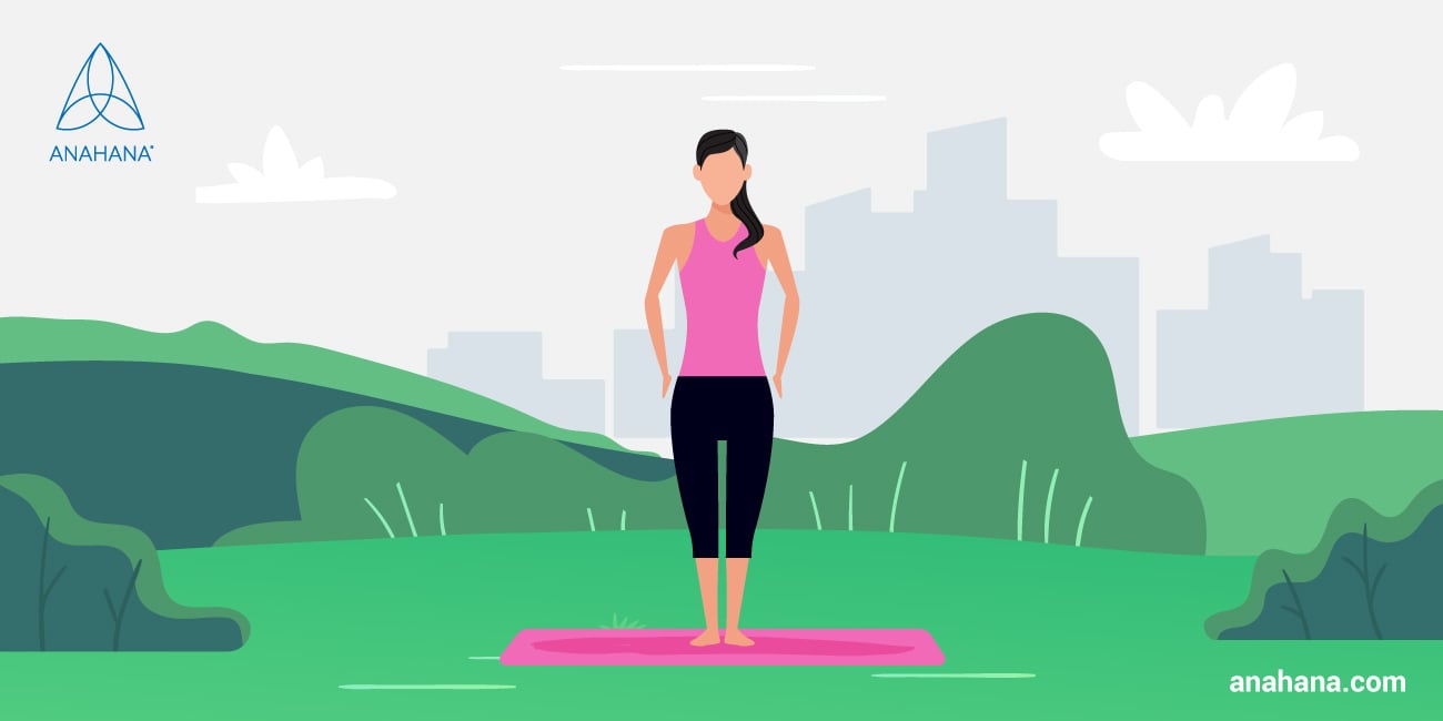 Yoga. Mountain Pose.Tadasana or Samasthiti. Stock Vector - Illustration of  woman, position: 272654817
