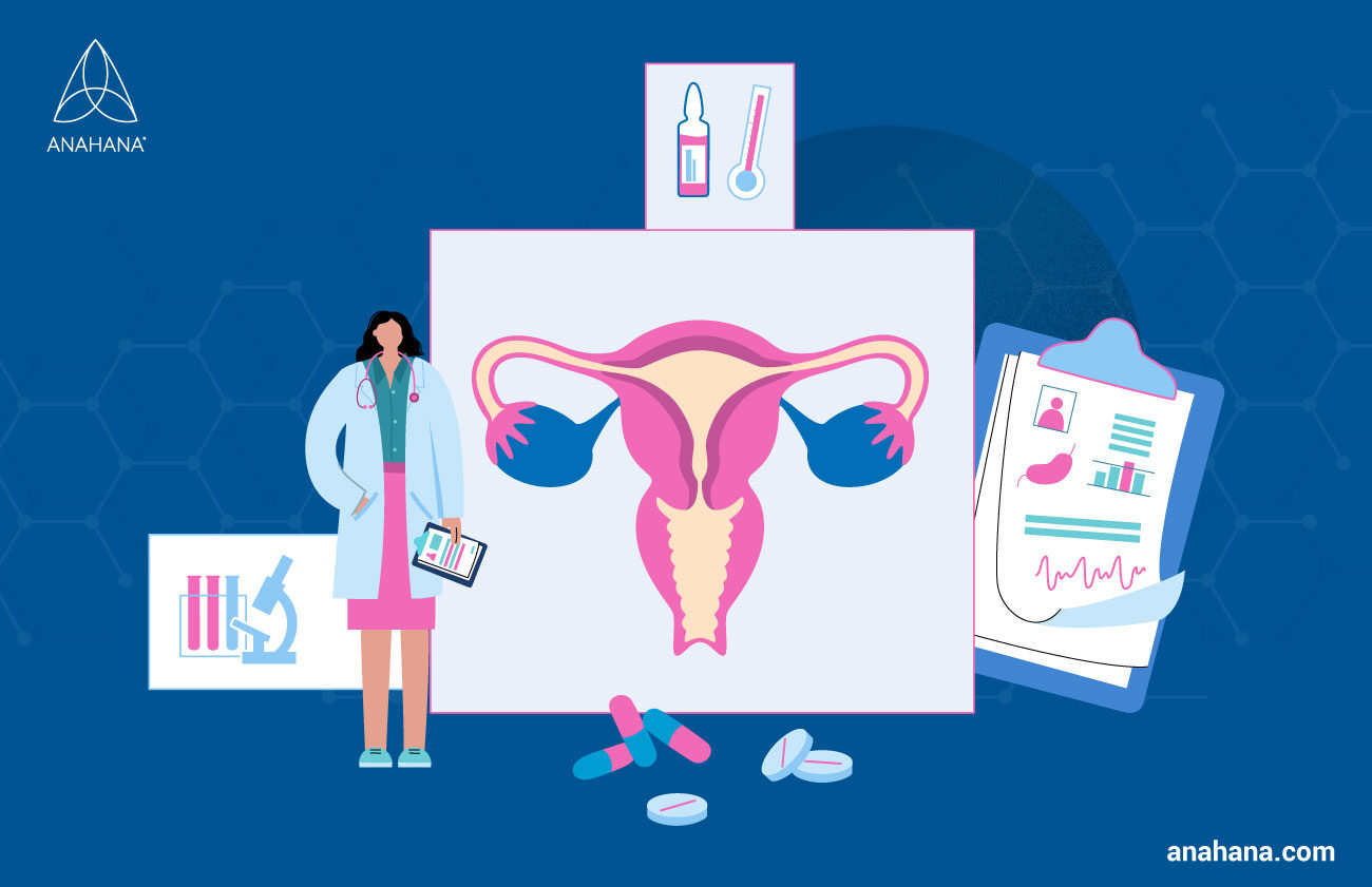 ilustración de los ovarios femeninos